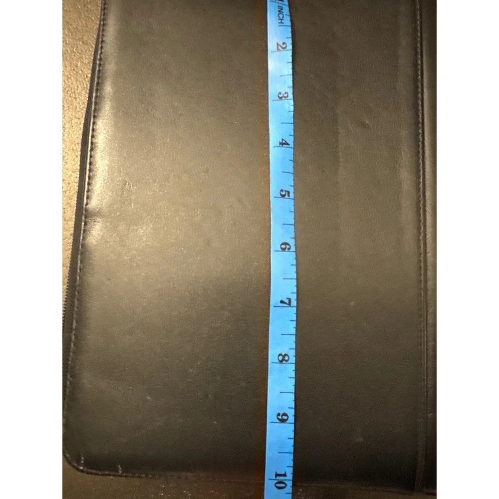 Franklin Covey Black Full Grain Leather Zippered Planner Binder 31747 577